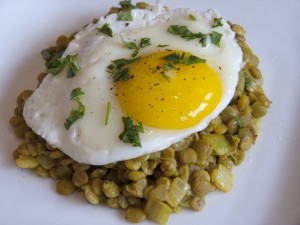 Curried Lentils and Eggs