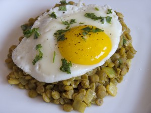 Curried Lentils and Eggs